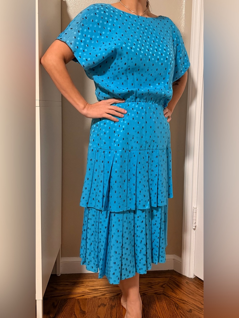 Rare Vintage Christian Dior Robes du Soir Silk Midi Dress Size 8 USA
